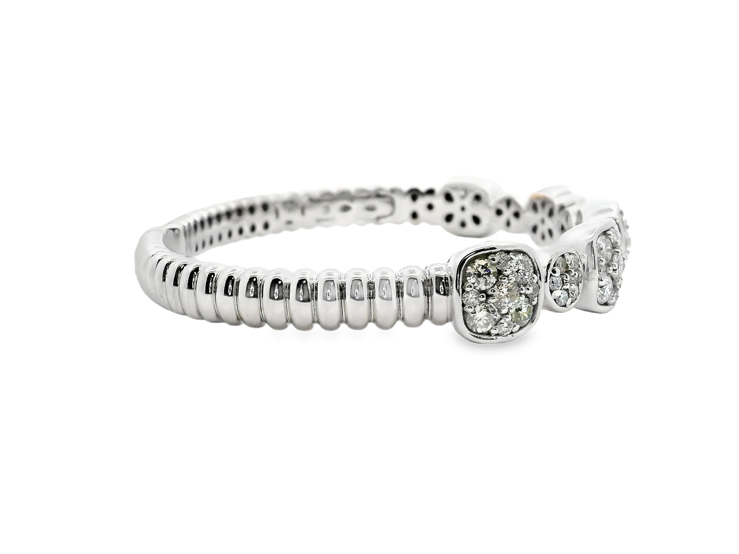 3.06CT Diamond Bangle 14k White Gold