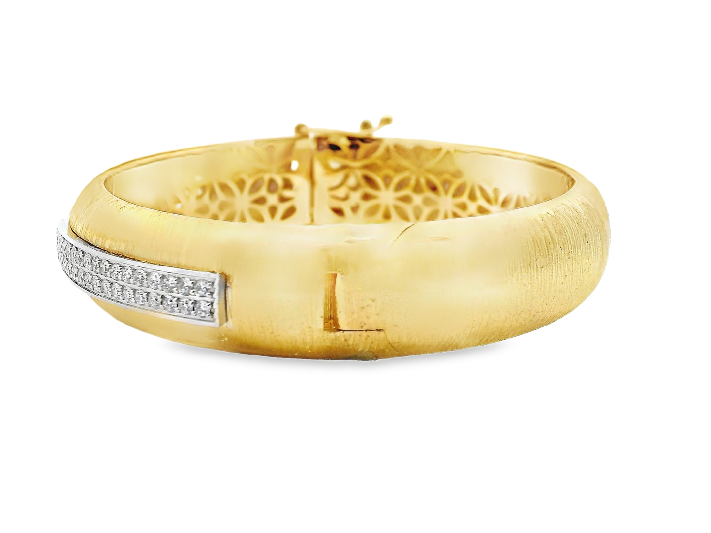 1.29CT Diamond Bangle 14k Yellow Gold