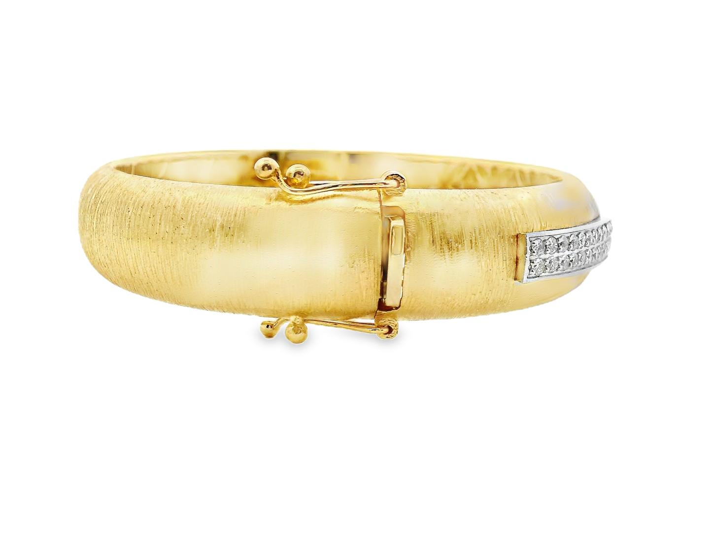 1.29CT Diamond Bangle 14k Yellow Gold