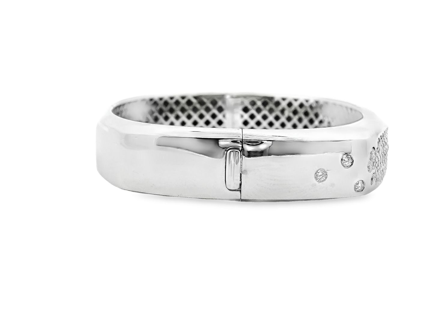 3.30CT Diamond Bangle 14k White Gold