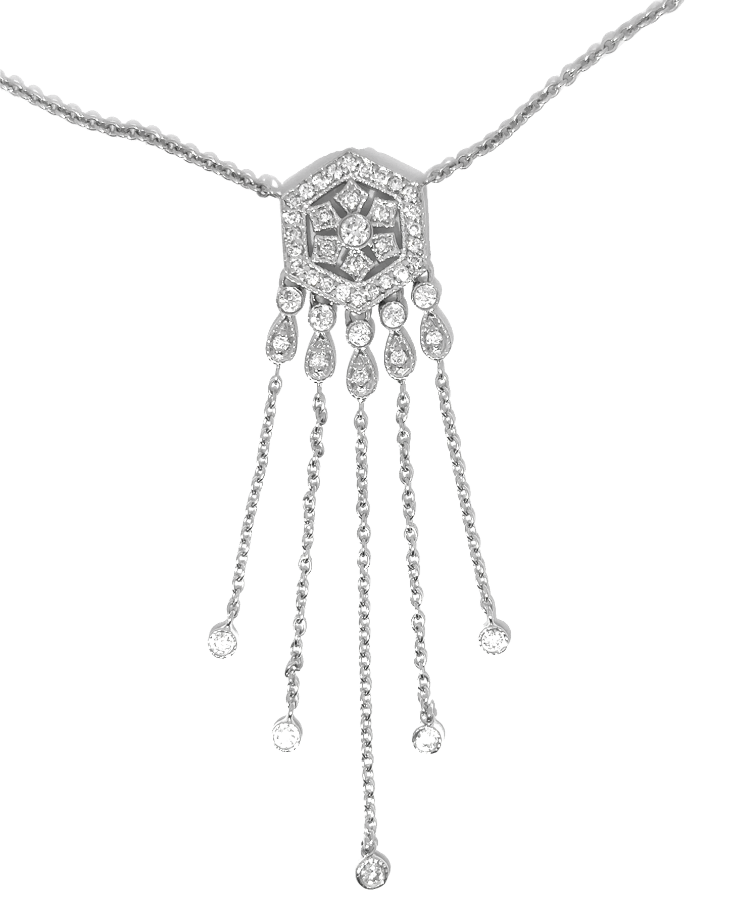 Elegant Silver Pendant with Diamond Accents