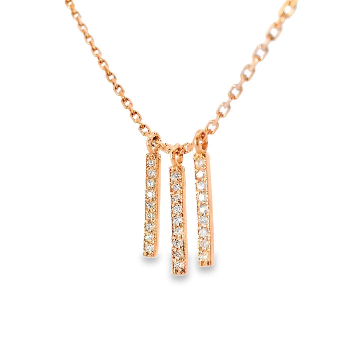0.17CT Diamond Pendant 14k rose gold