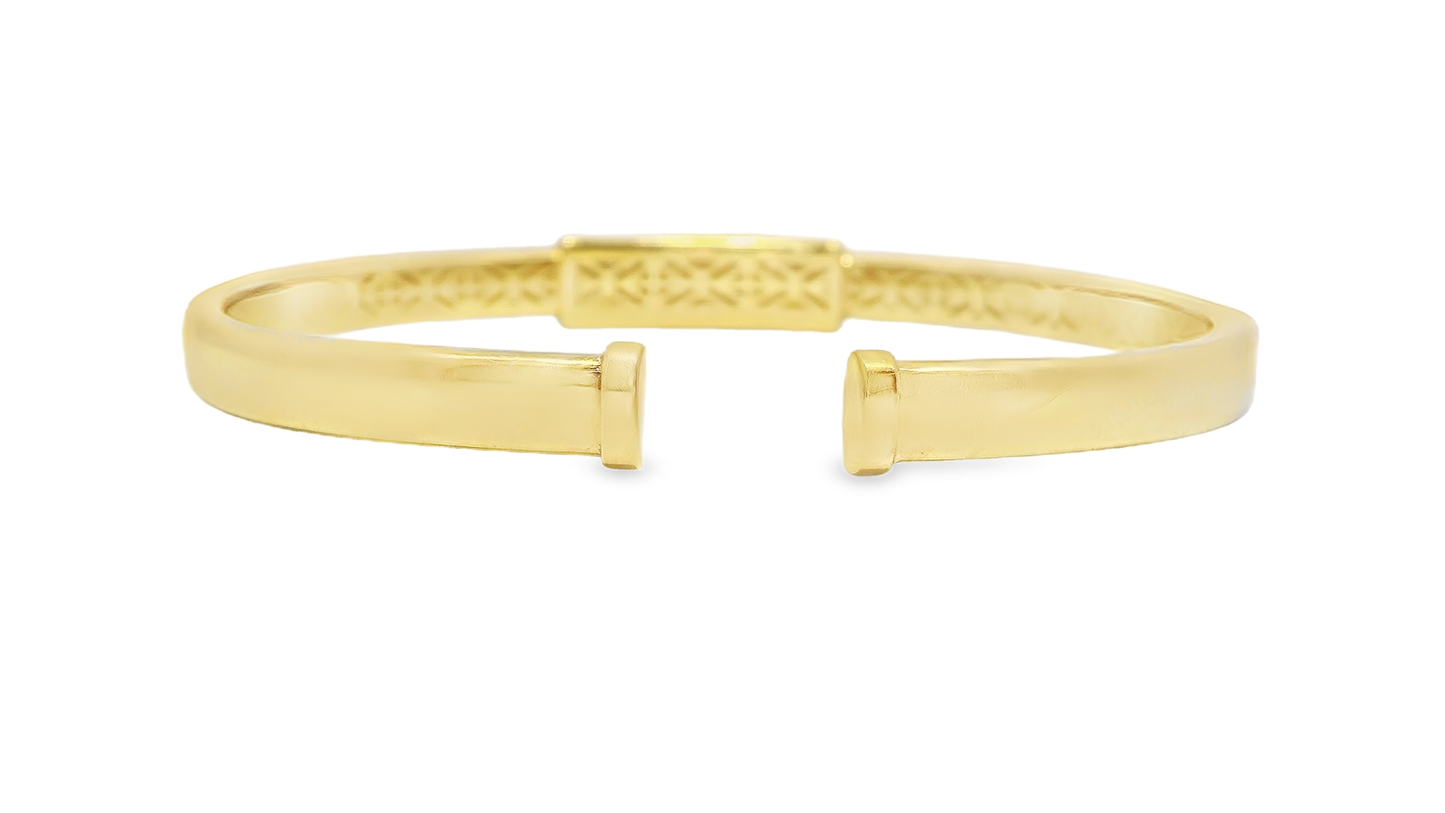 0.64CT Diamond Bangle with Black Enamel 18k Yellow Gold