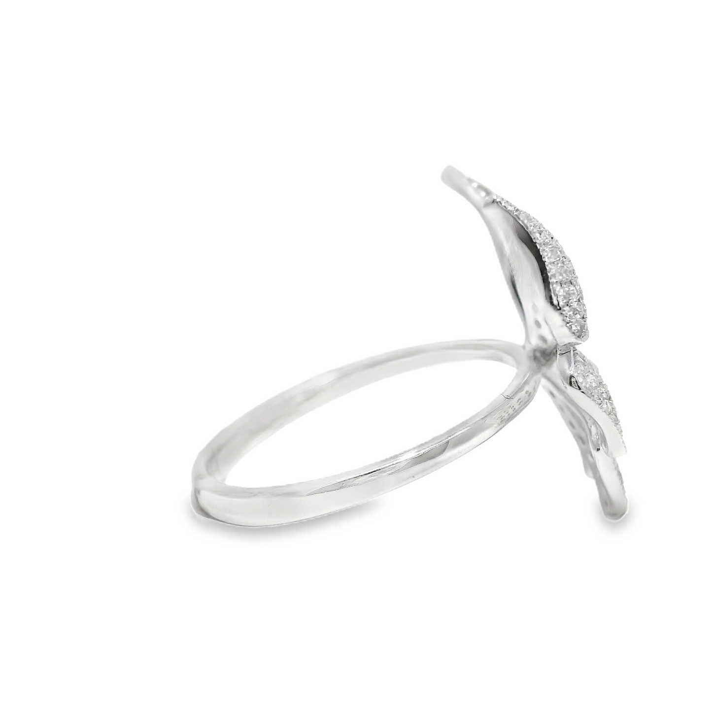 0.54CT Diamond Butterfly Ring 14k White Gold