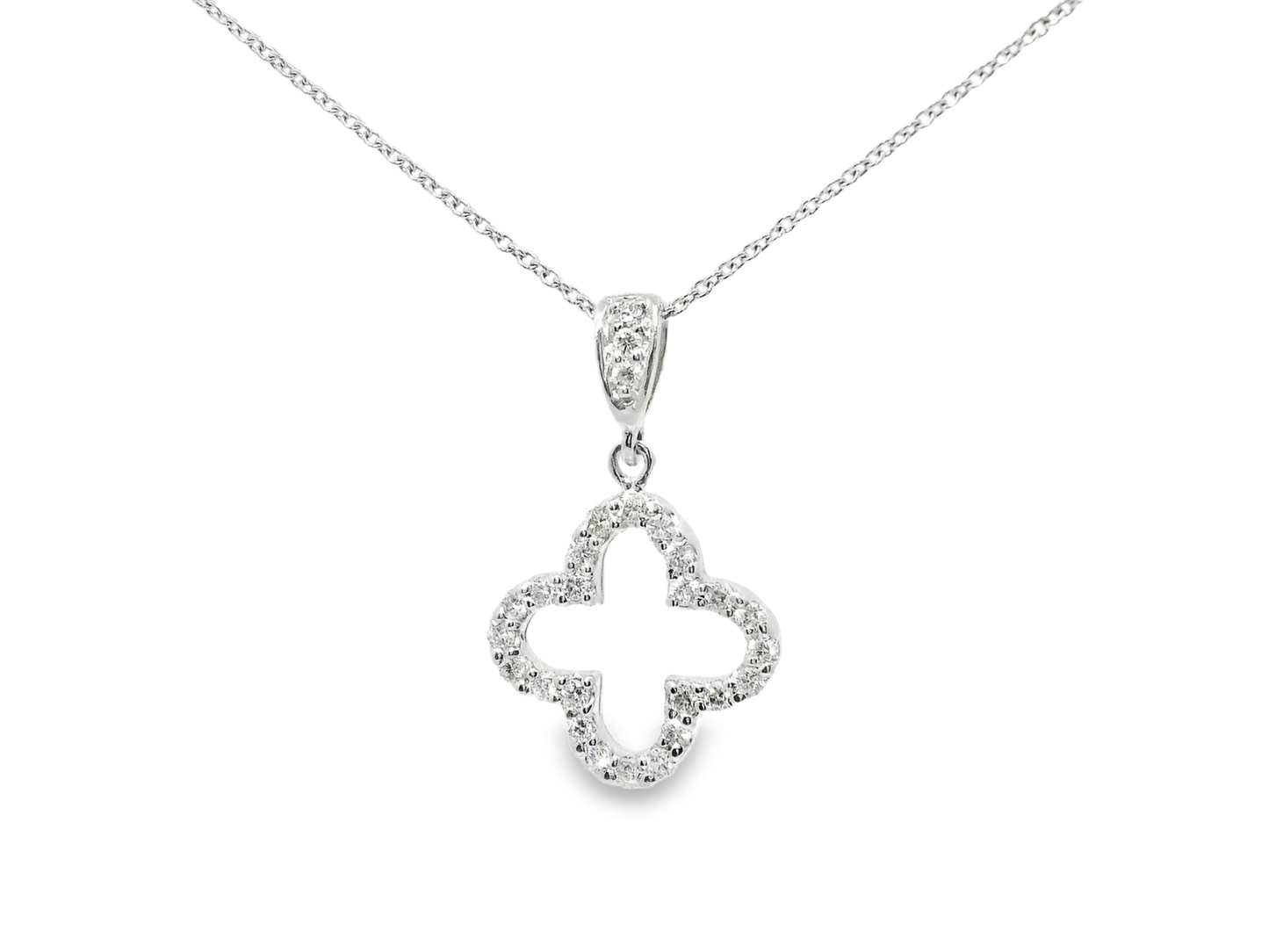 0.28CT Diamond Pendant 14k White Gold