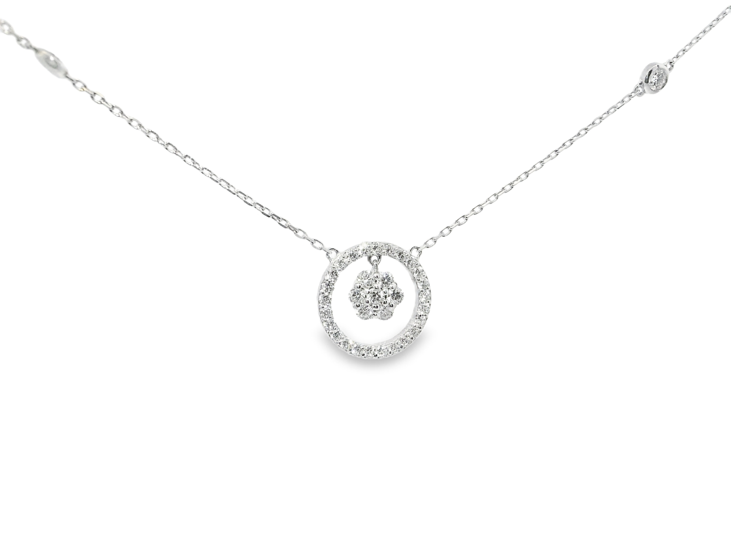 0.51CT Diamond Pendant 14k White Gold