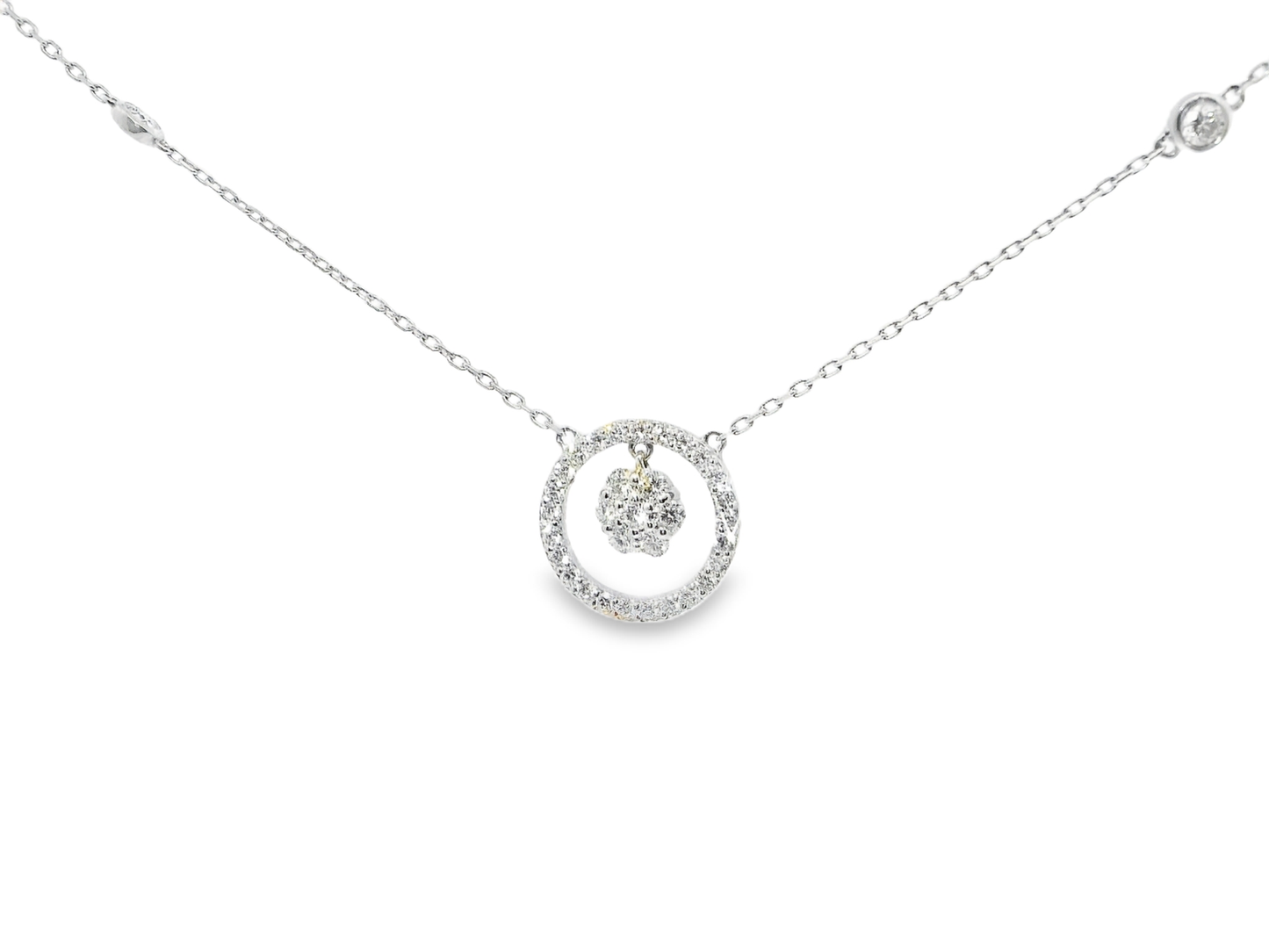 0.51CT Diamond Pendant 14k White Gold