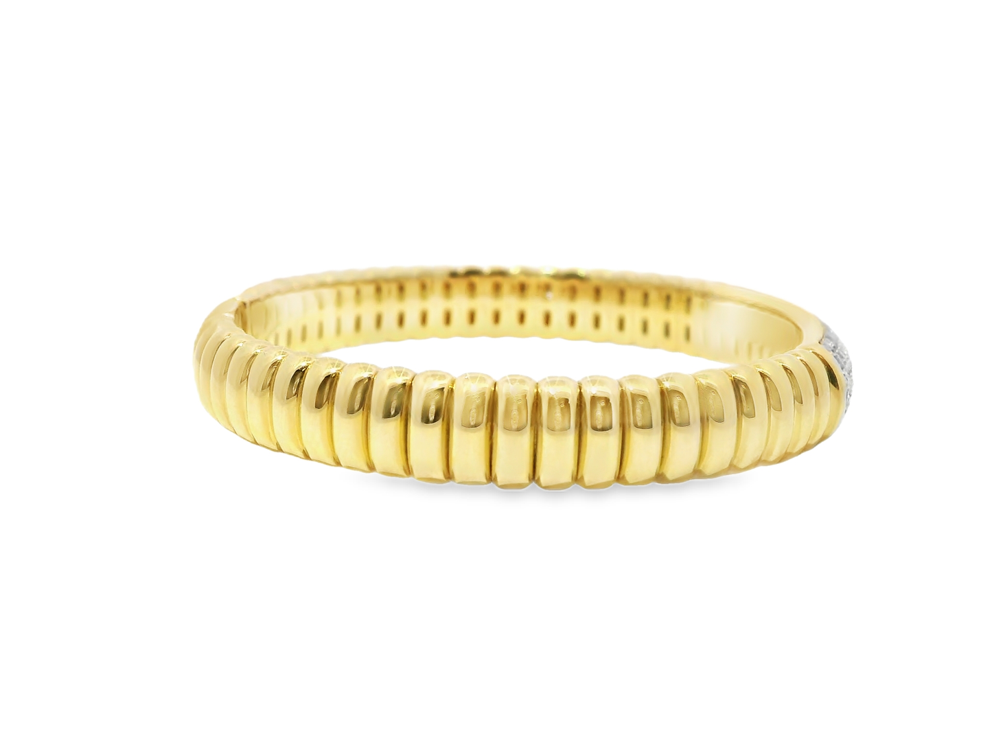 1.66CT Diamond Bangle 14k Yellow Gold