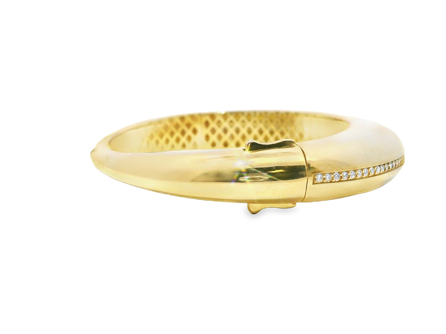 0.93CT Diamond Bangle 14k Yellow Gold