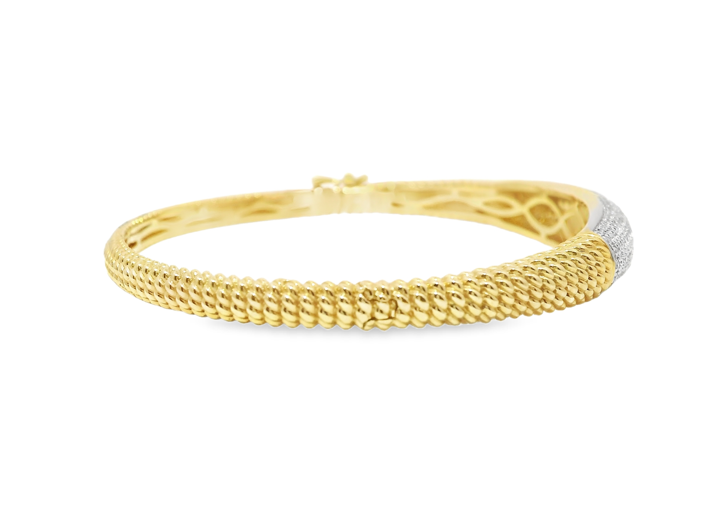 1.50Ct Diamond Bangle 14k Yellow Gold