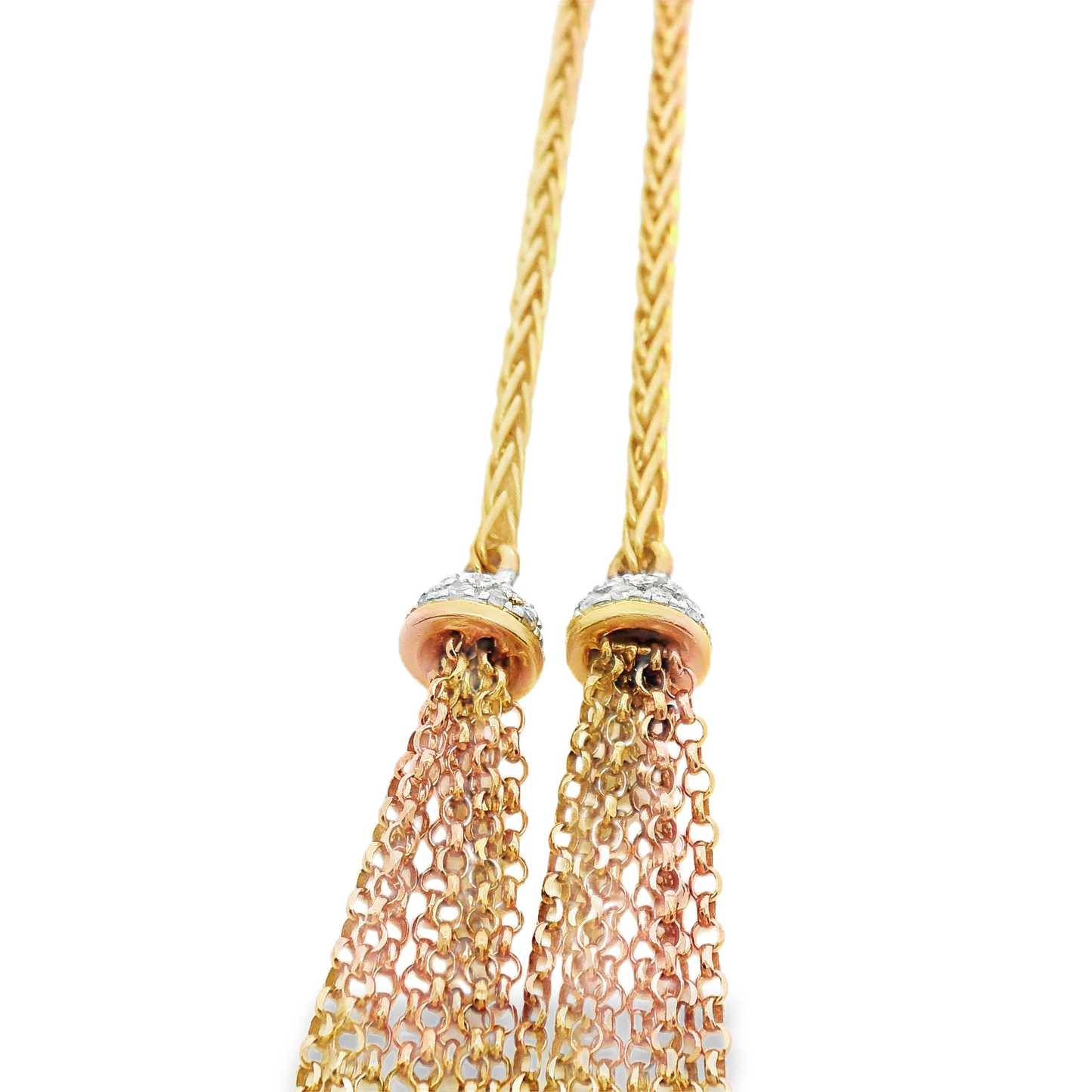 0.68CT Diamond Lariat Pendant 14k Rose Gold