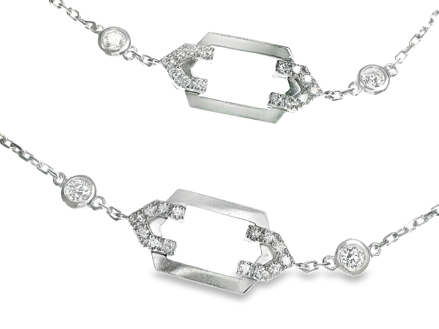 3.26CT Diamond Necklace 14k White Gold