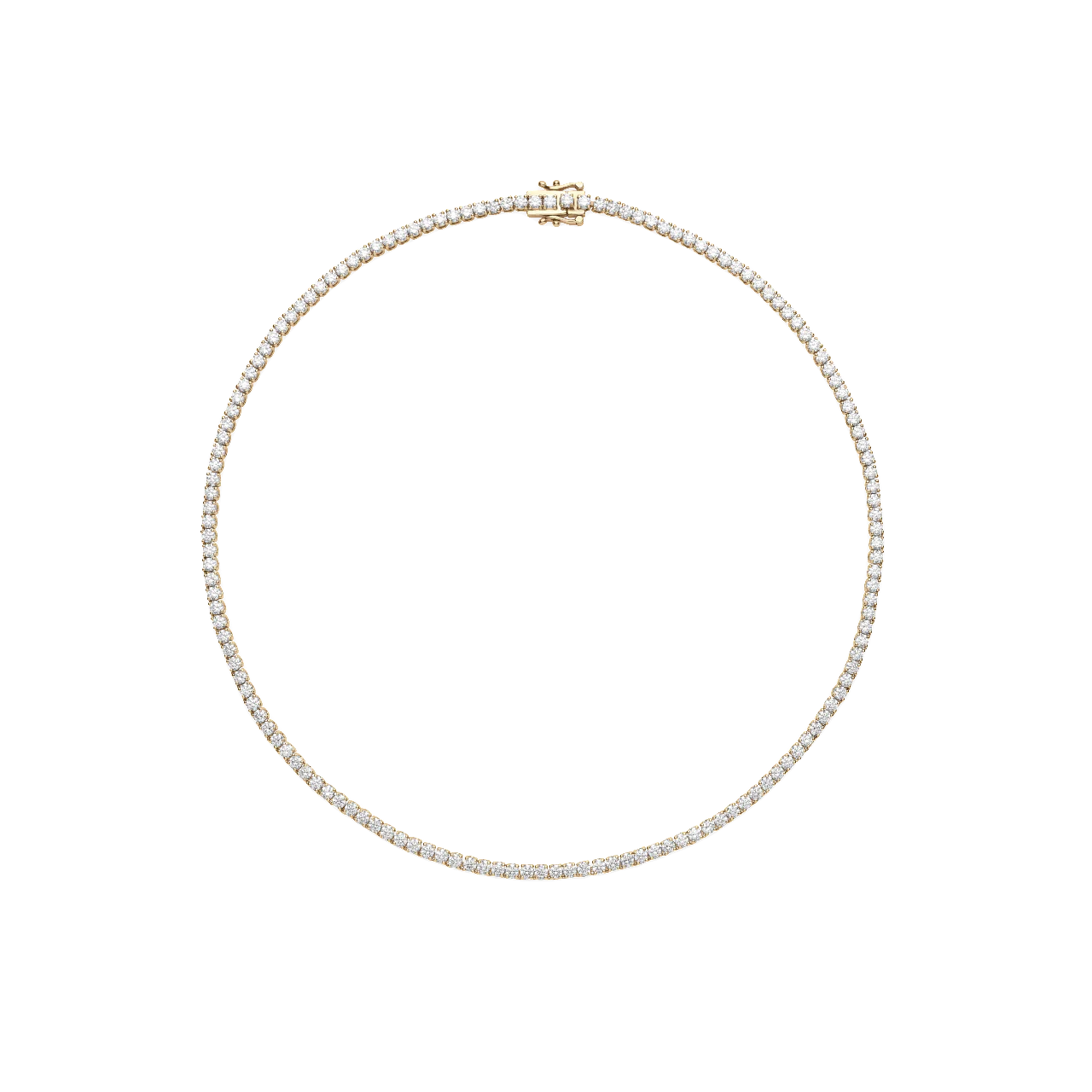 7.72CT 4 Prong Diamond Tennis Necklace 14k White Gold