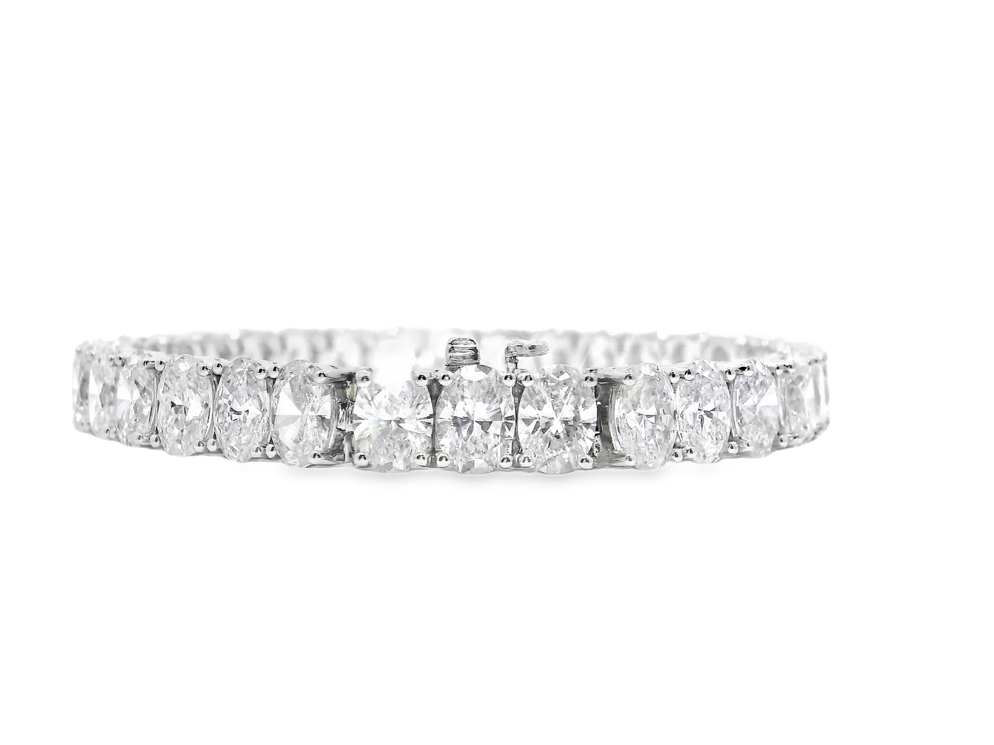 24.60CT Lab Diamond Bracelet 14k White Gold
