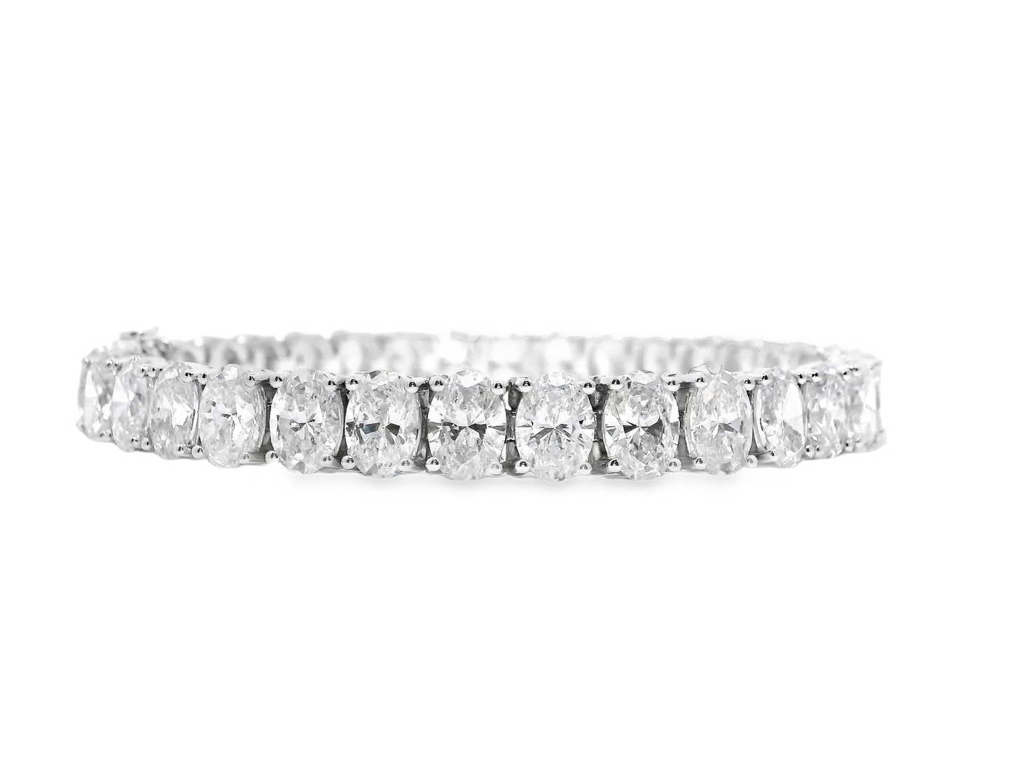 24.60CT Lab Diamond Bracelet 14k White Gold