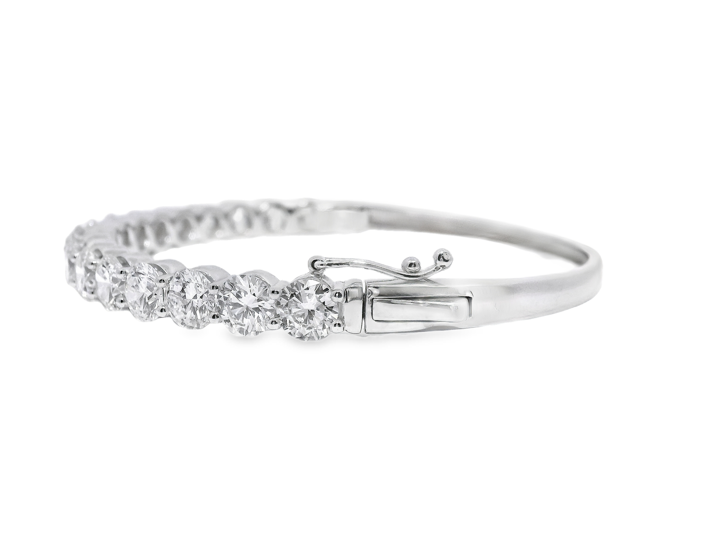 9.65CT Lab Diamond Bangle 14k White Gold