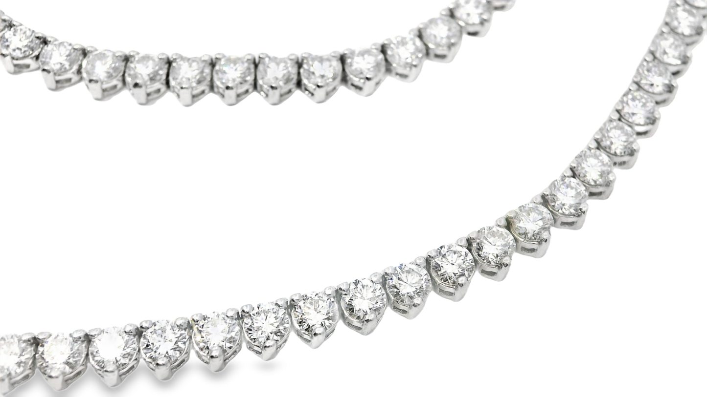 25.63CT Lab Diamond Necklace 14k White Gold