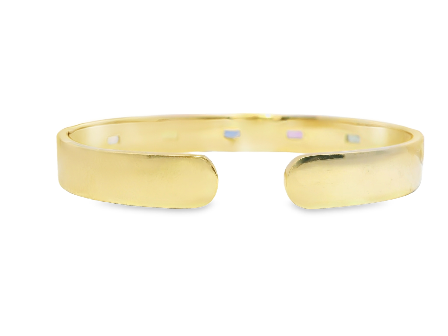 3.25CT Mixed Sapphire Bangle 19k Yellow Gold