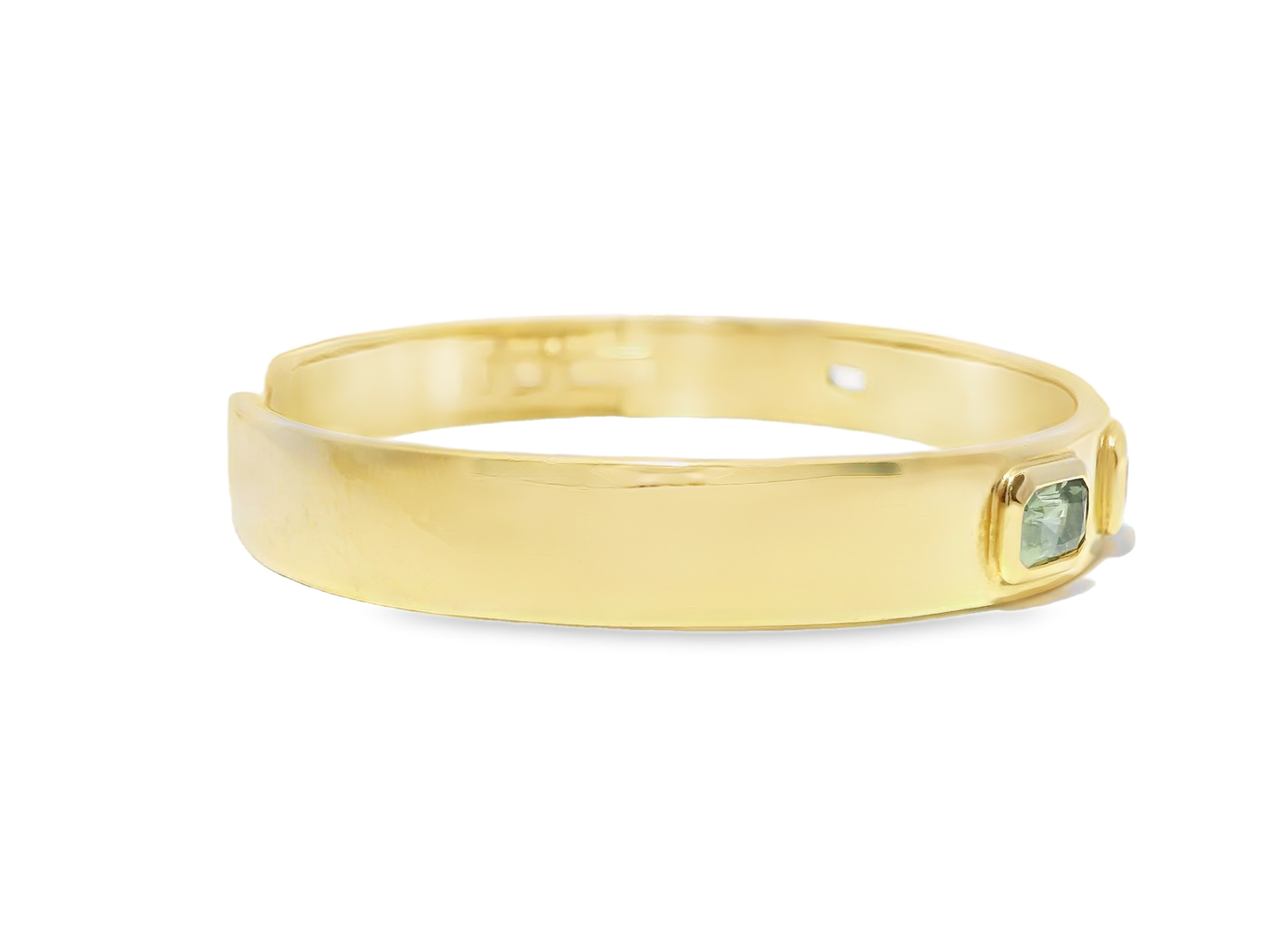 3.25CT Mixed Sapphire Bangle 19k Yellow Gold