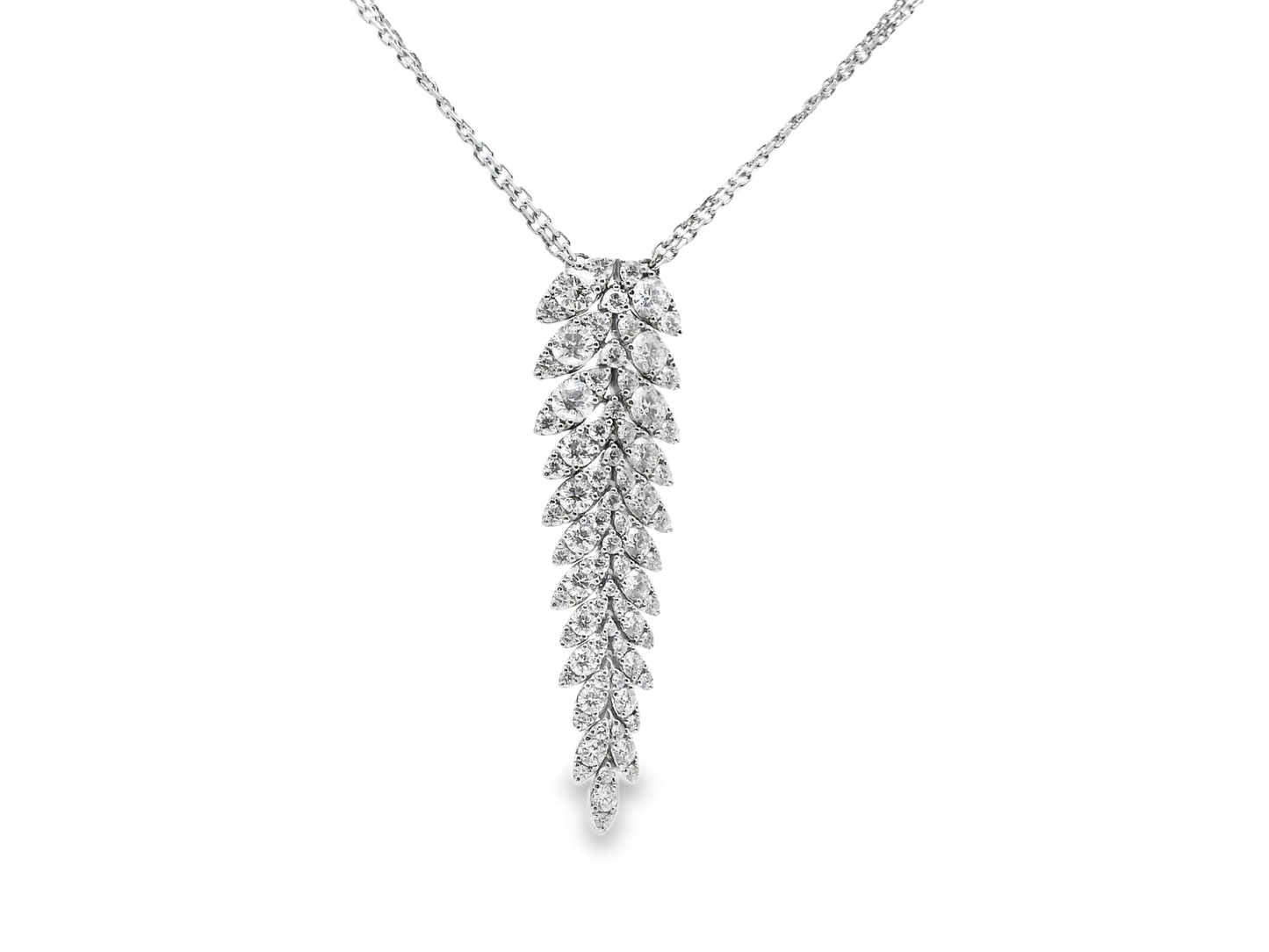 3.44CT Diamond Pendant 14k White Gold