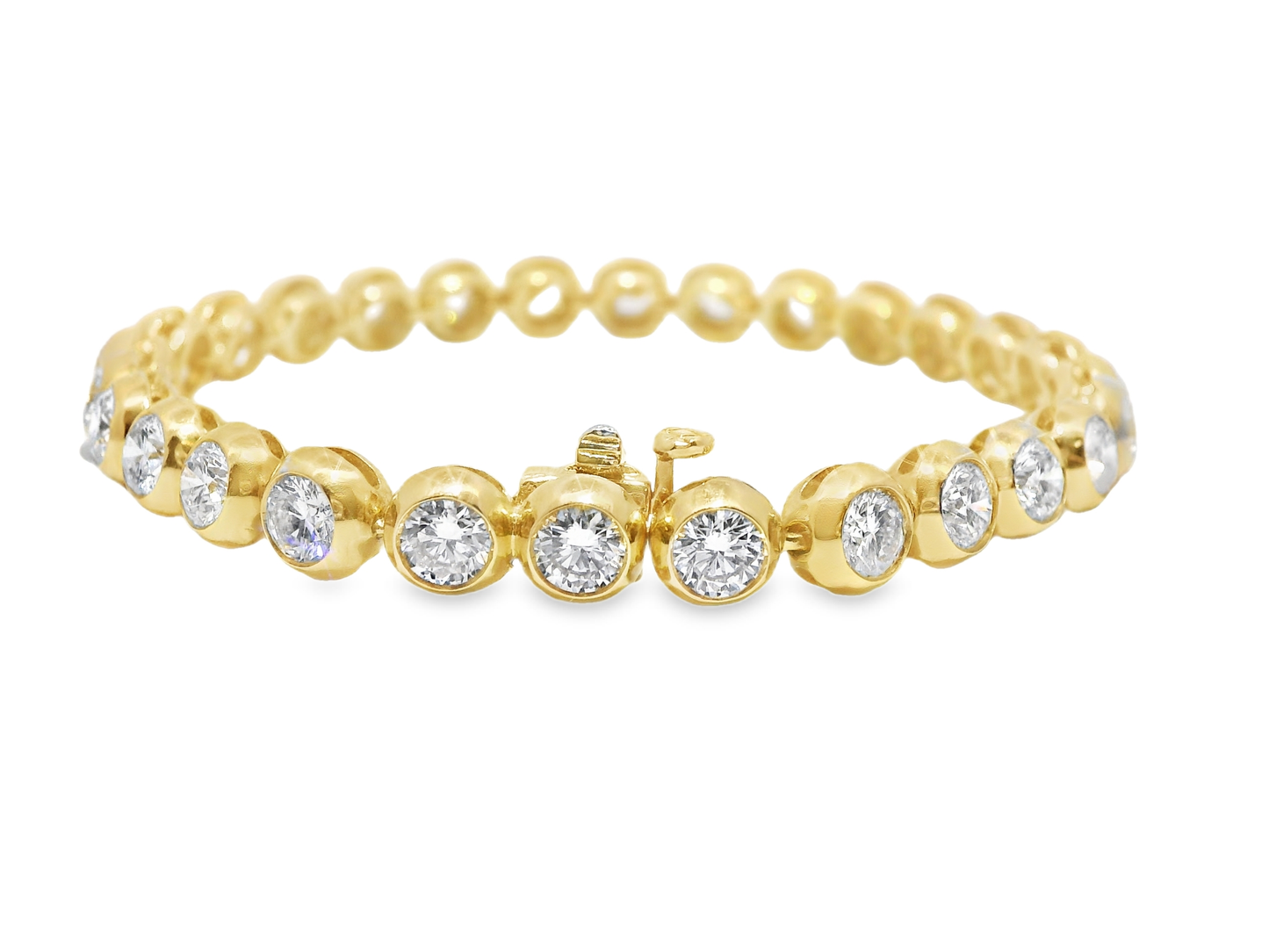 7.49CT Lab Diamond Bracelet 14k Yellow Gold