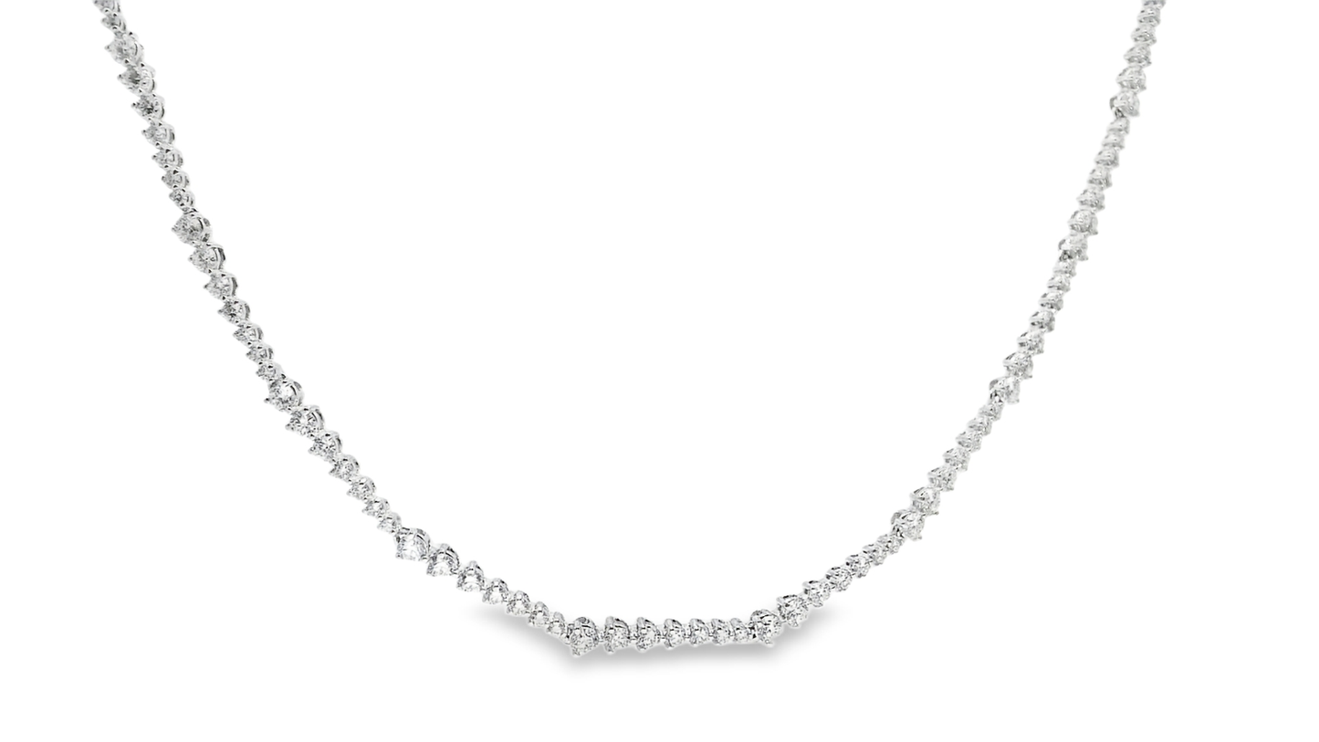 3.43CT Diamond Necklace 18k White Gold