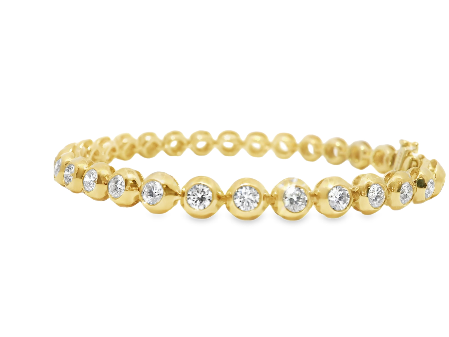 3.93CT Lab Diamond Bracelet 14k Yellow Gold