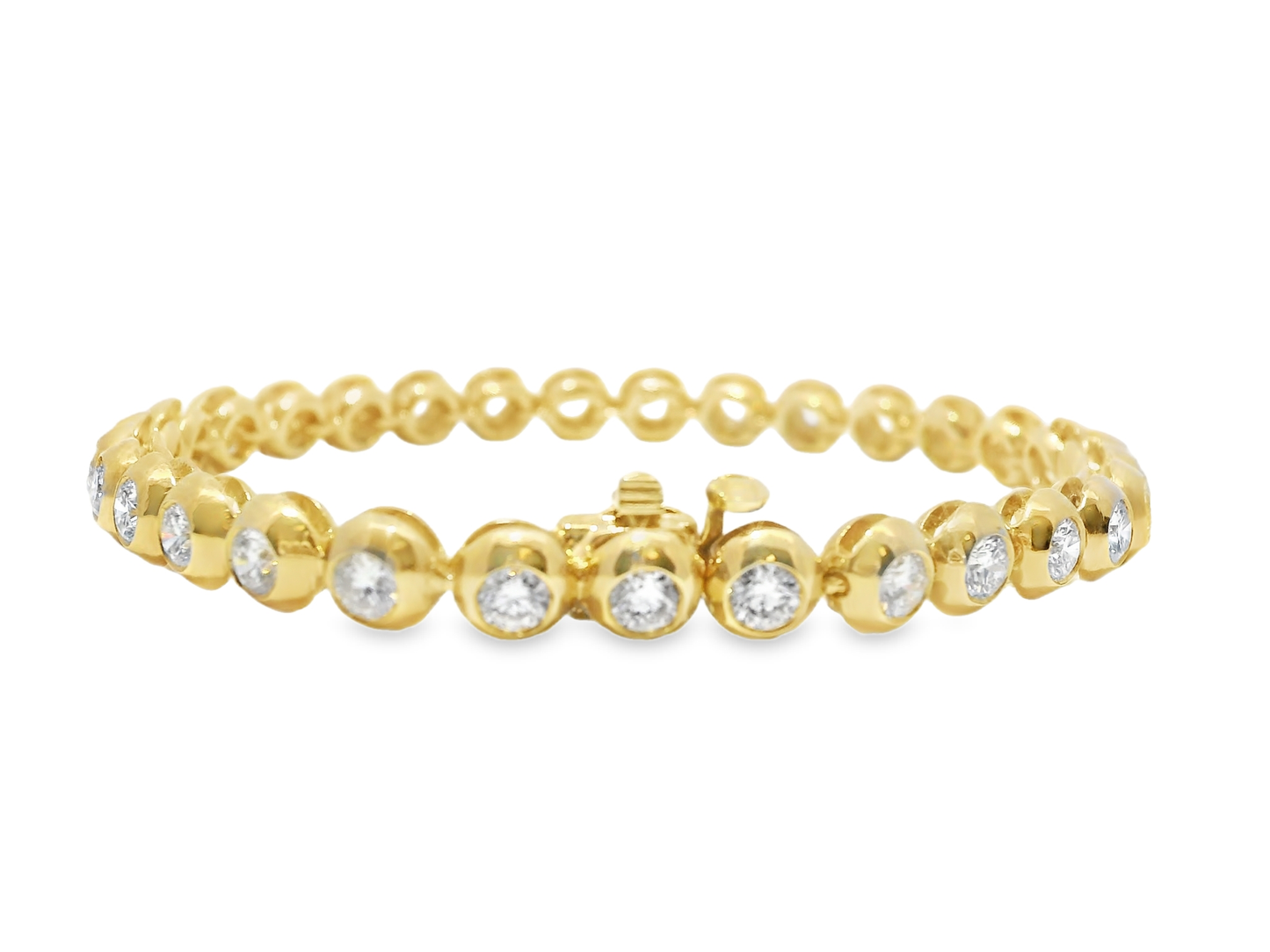 3.93CT Lab Diamond Bracelet 14k Yellow Gold