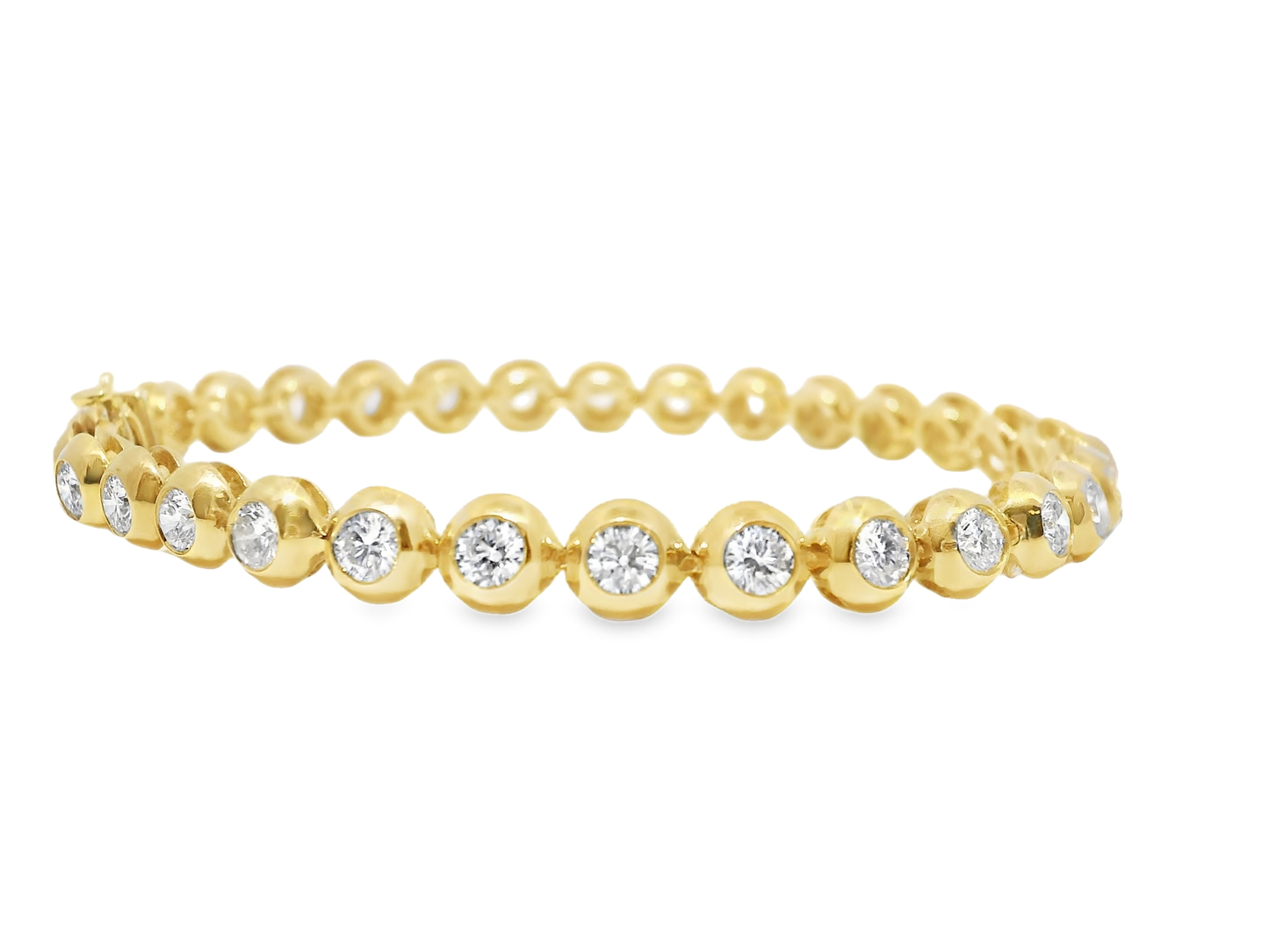 3.93CT Lab Diamond Bracelet 14k Yellow Gold
