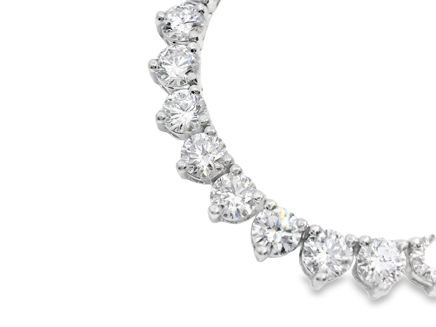 30.98CT Lab Diamond Necklace 14k White Gold