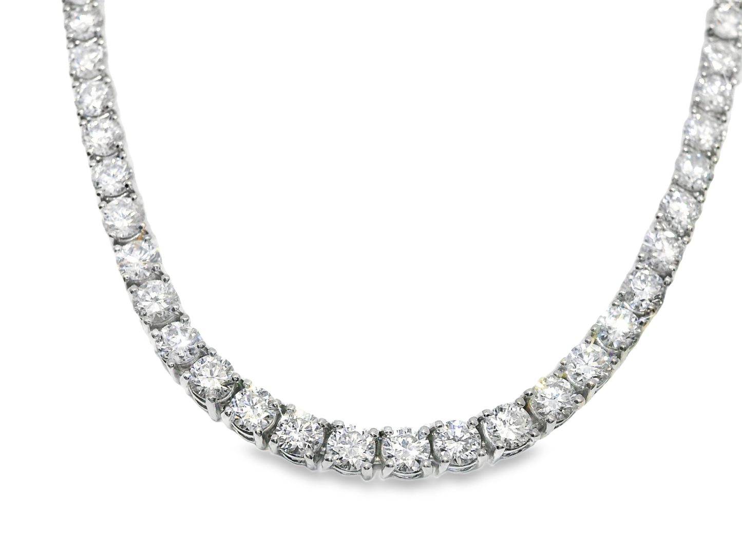 7.25CT Lab Diamond Necklace 14k White Gold