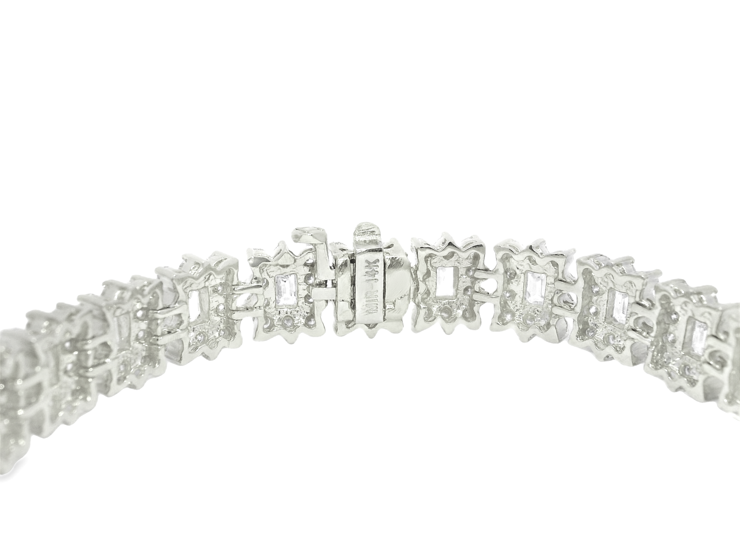 4.95CT Round 6.32CT Emerald cut Lab Diamond Bracelet 14k Gold
