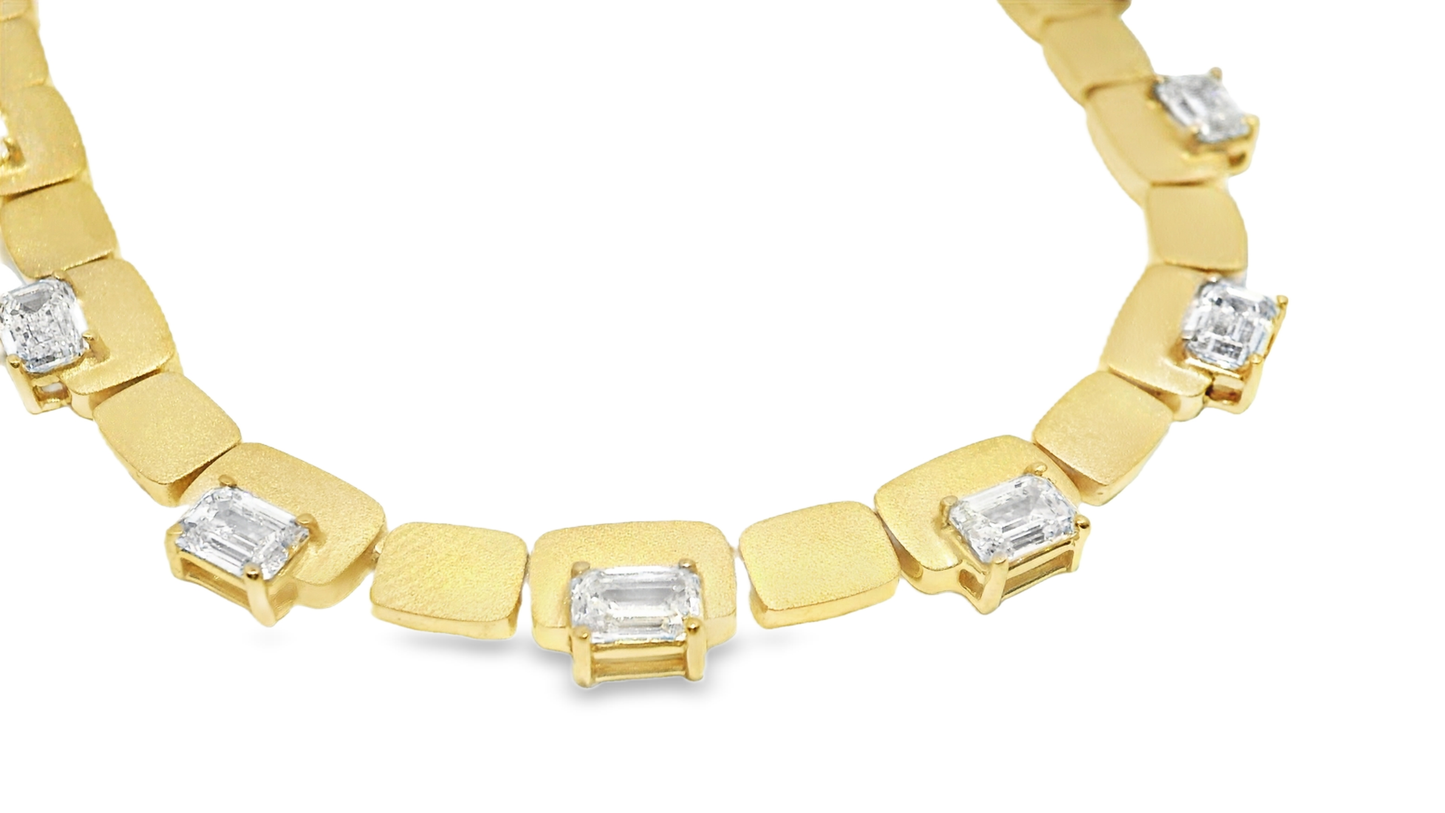 6.20CT Lab Diamond Necklace 14k Yellow Gold
