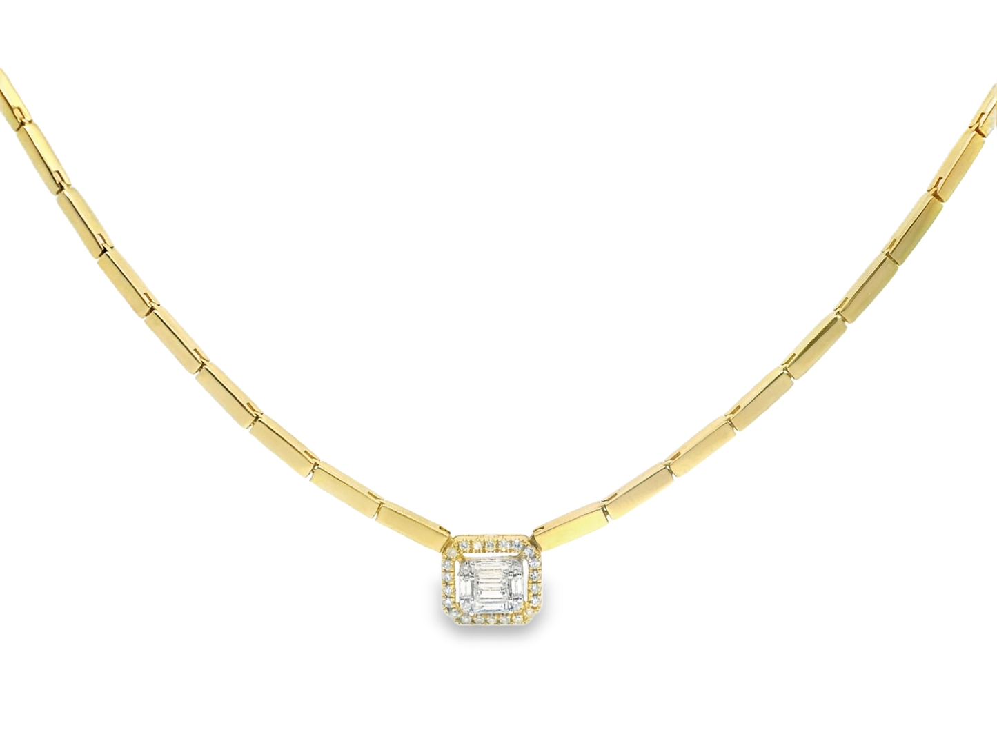 0.28CT Diamond Necklace 14k Yellow Gold