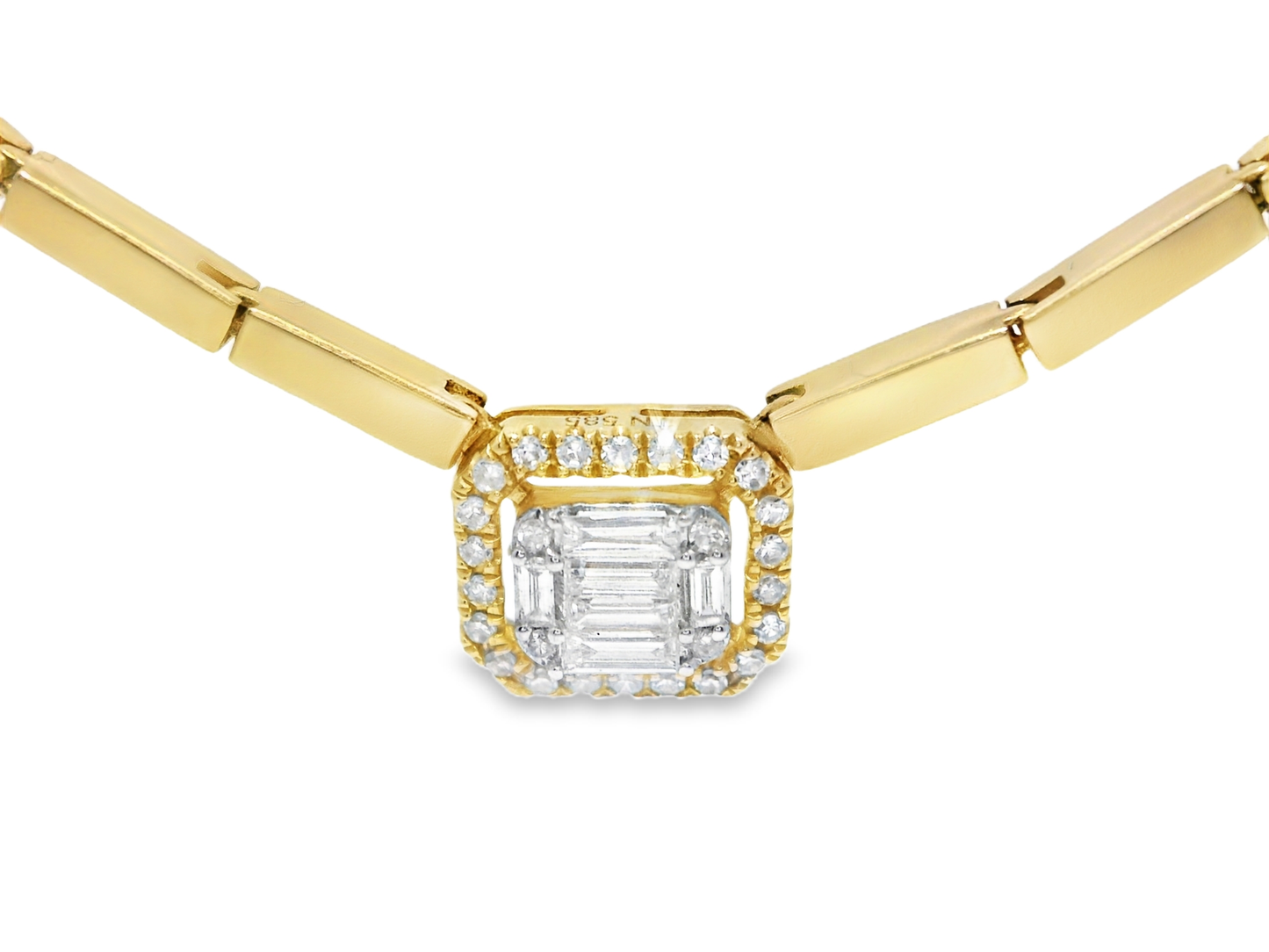 0.28CT Diamond Necklace 14k Yellow Gold