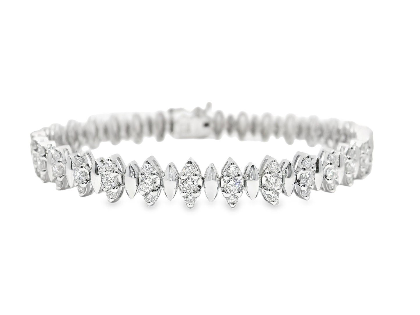 1.74CT Diamond Bracelet 14k White Gold