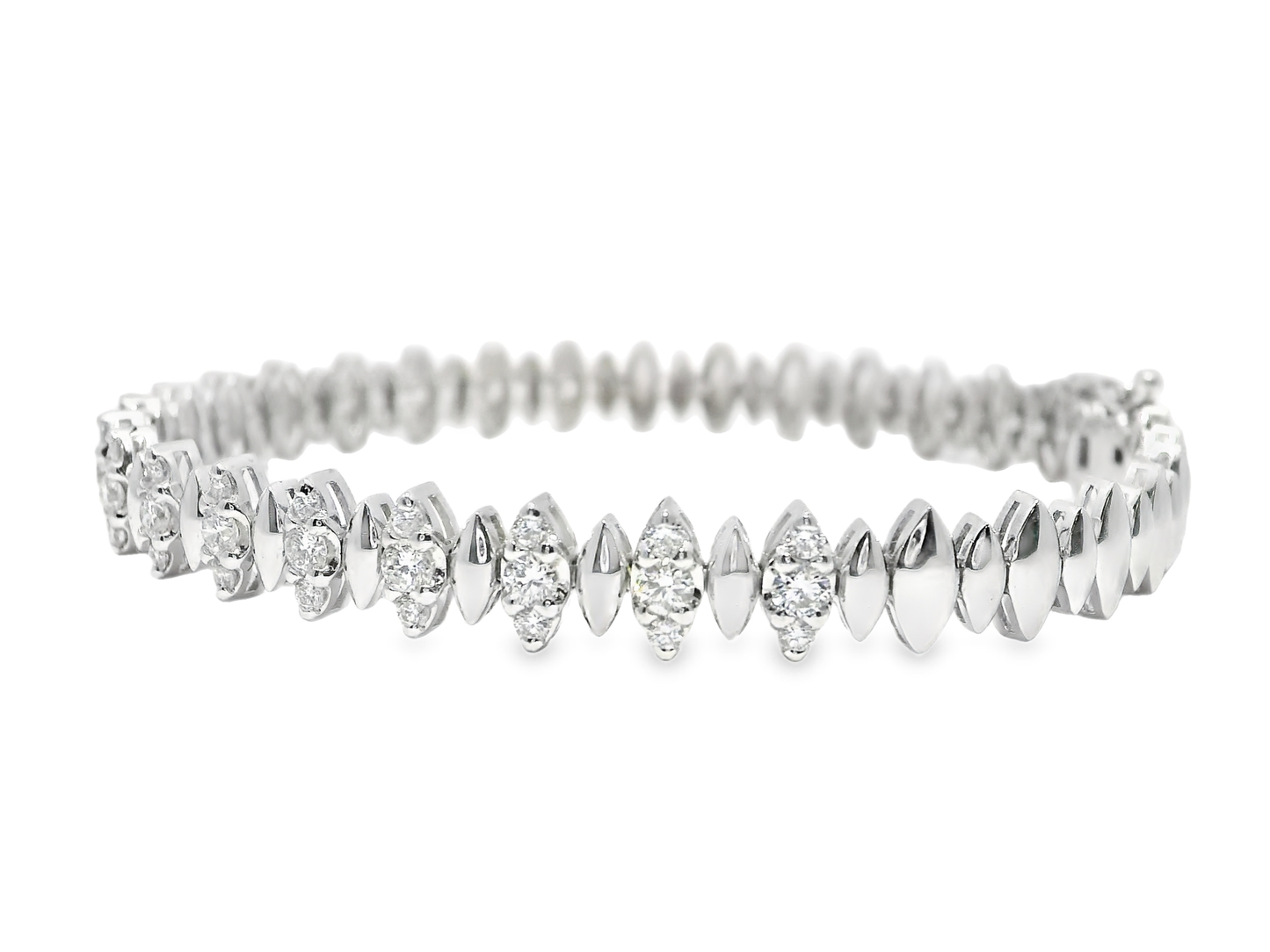 1.74CT Diamond Bracelet 14k White Gold