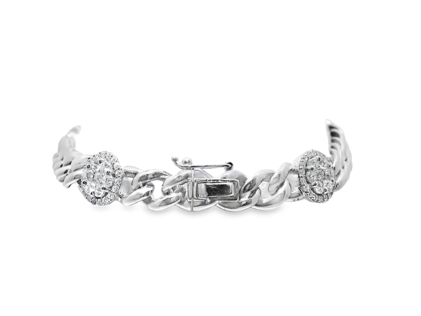 2.41CT Diamond Bracelet 14k White Gold