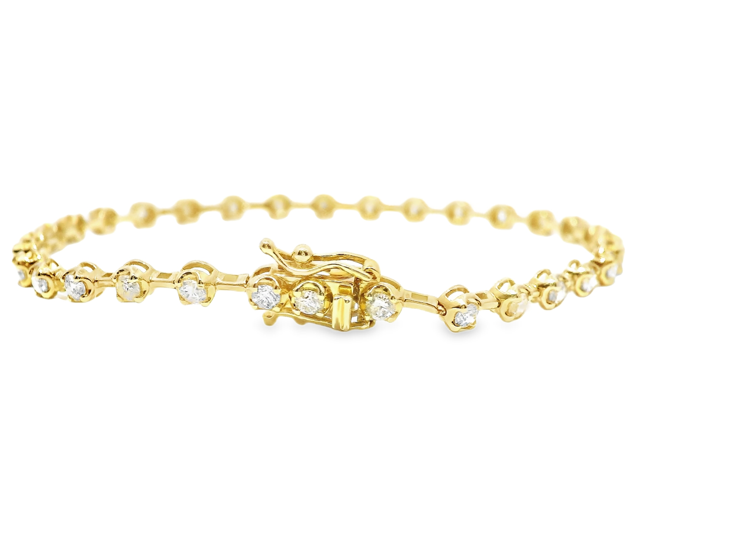1.53CT Diamond Bracelet 14k Yellow Gold