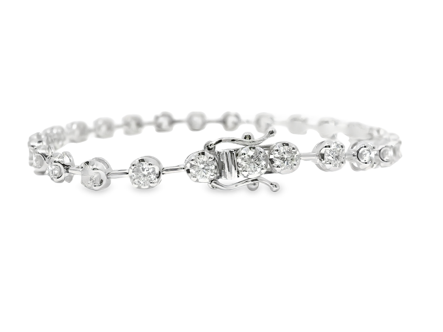 3.30CT Diamond Bracelet 14k White Gold