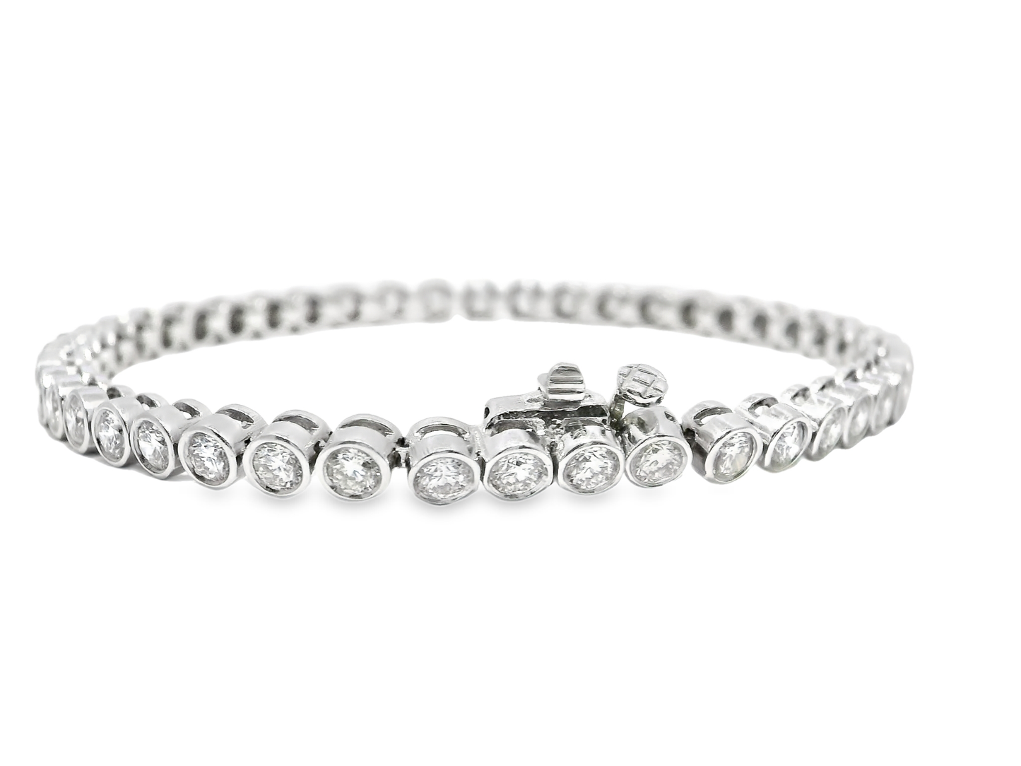 4.09CT Diamond Bracelet 14k White Gold