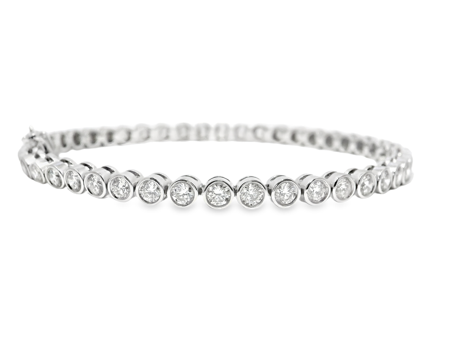 4.09CT Diamond Bracelet 14k White Gold