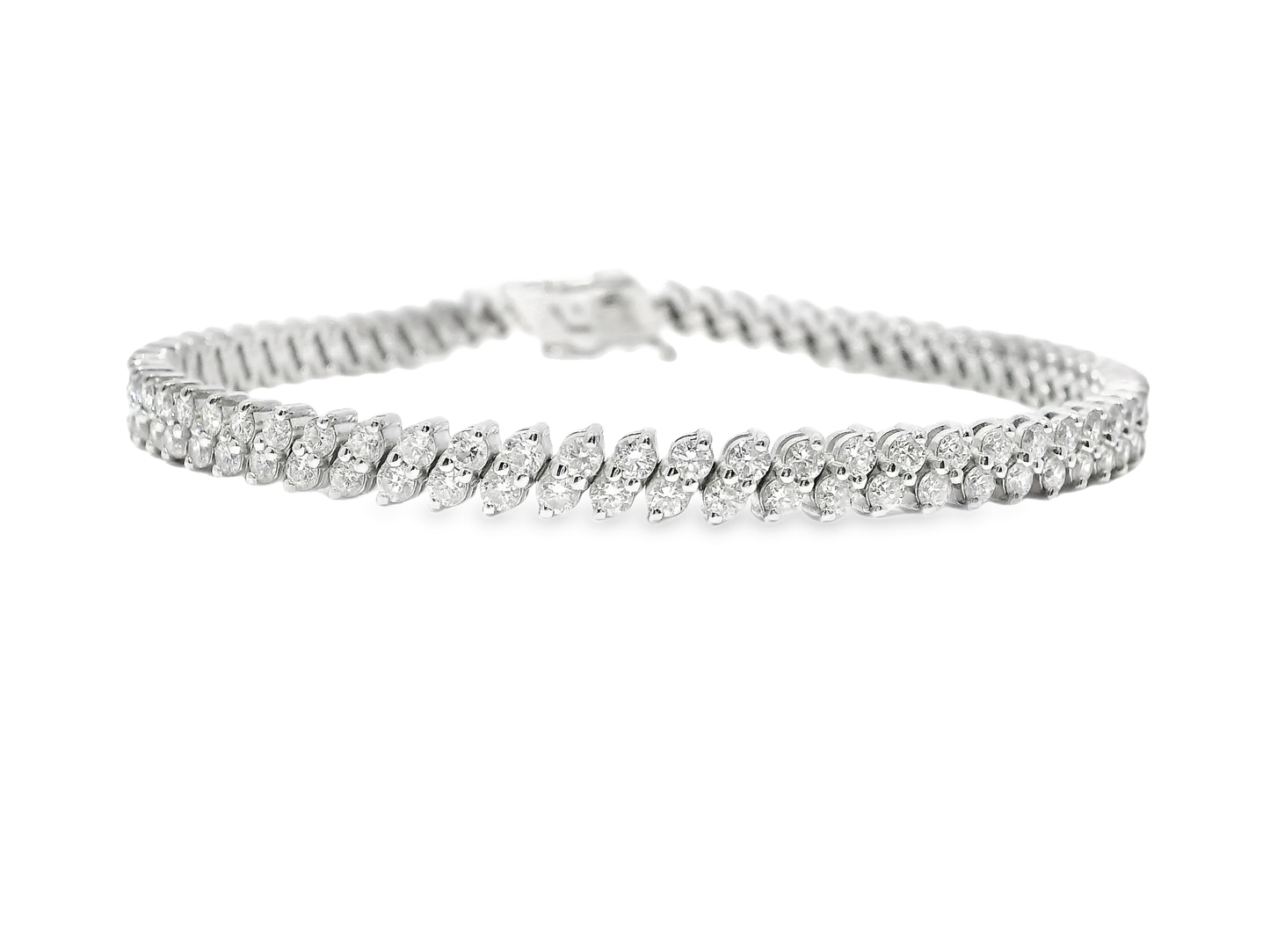 4.17CT Diamond Bracelet 14k White Gold