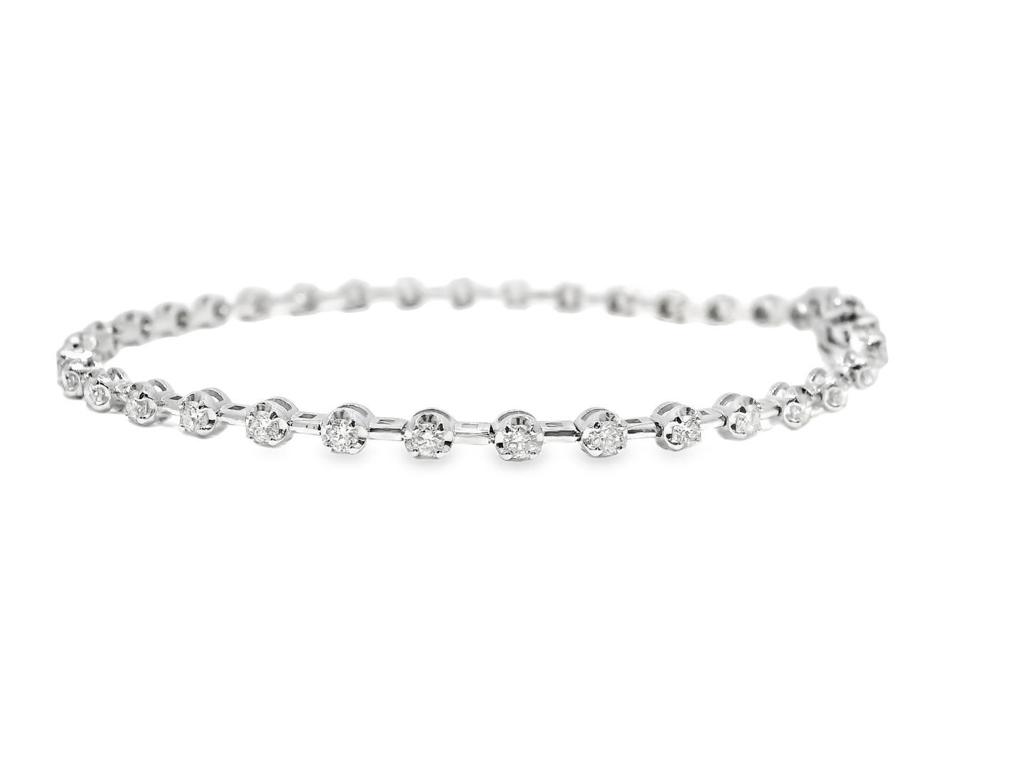 1.13CT Diamond Bracelet 14k White Gold