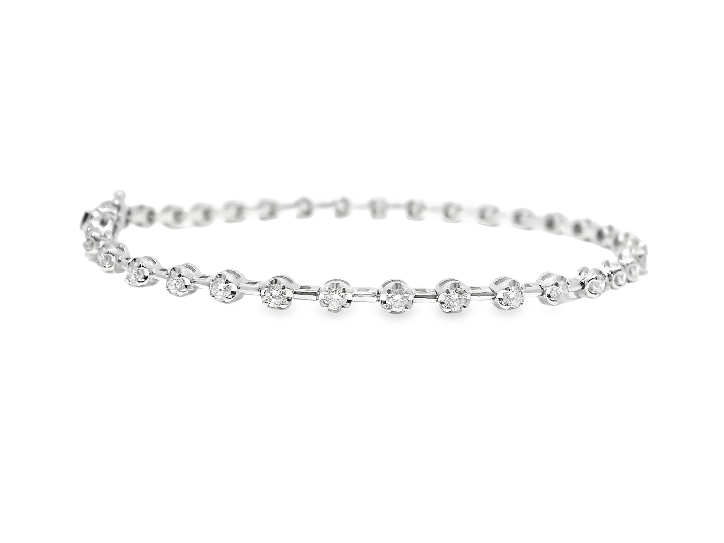 1.13CT Diamond Bracelet 14k White Gold