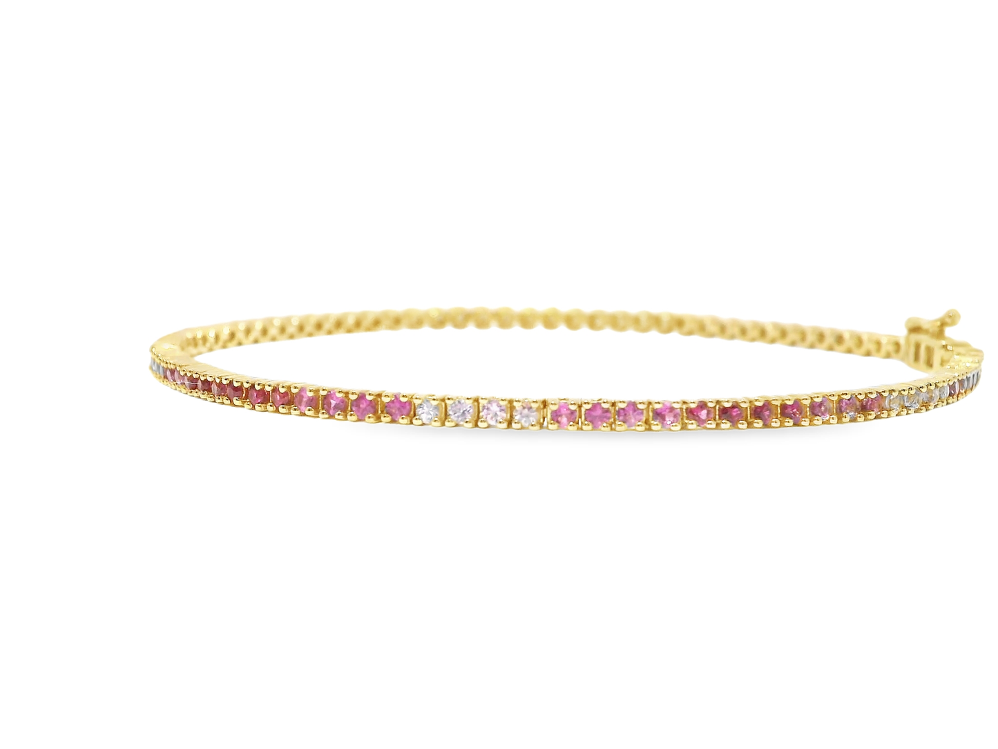 0.58Ct Diamond 1.00Ct Pink Sapphire Ring 14k Yellow Gold