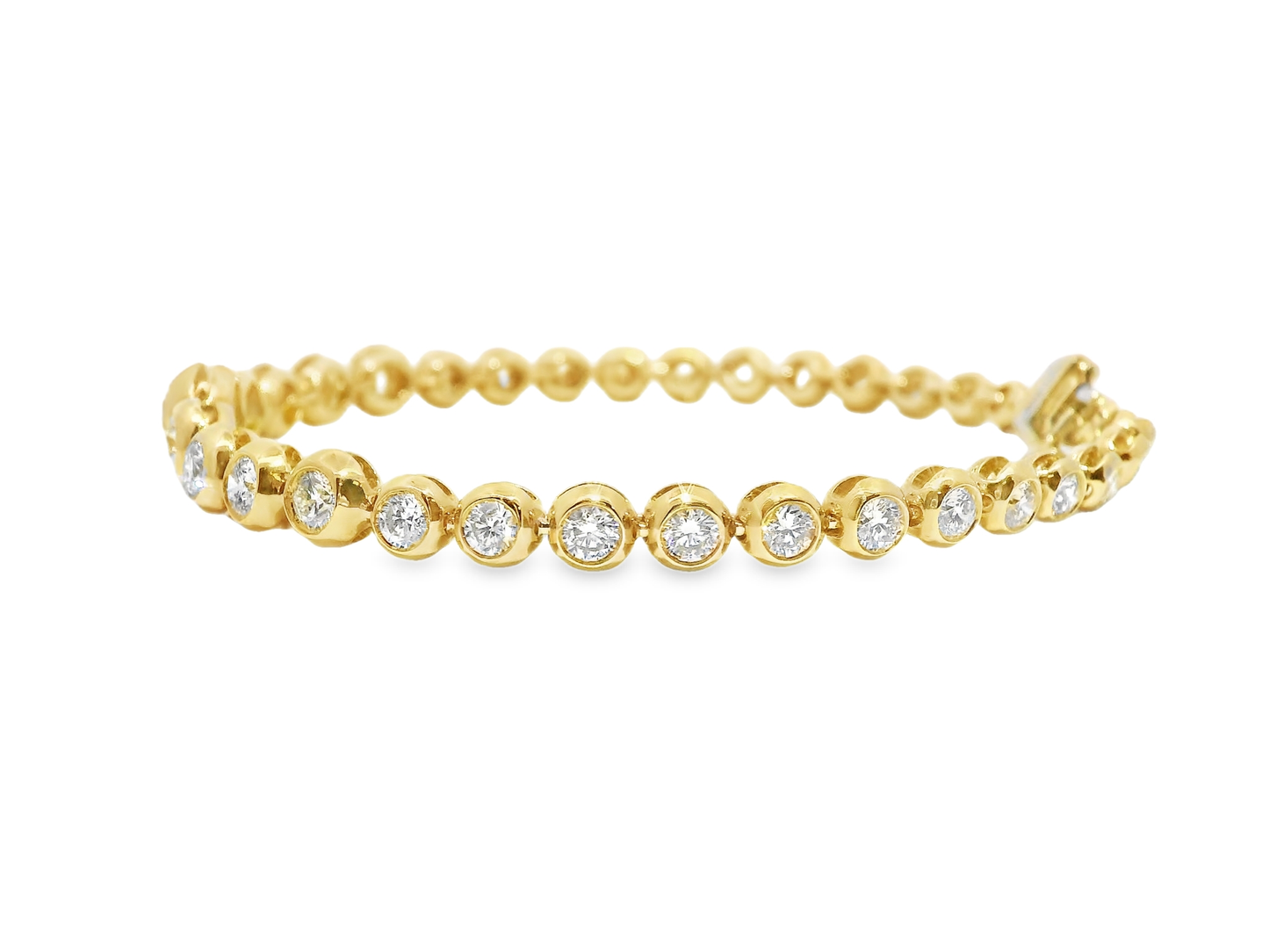 4.25CT Diamond Bezel Bracelet 14k Yellow Gold