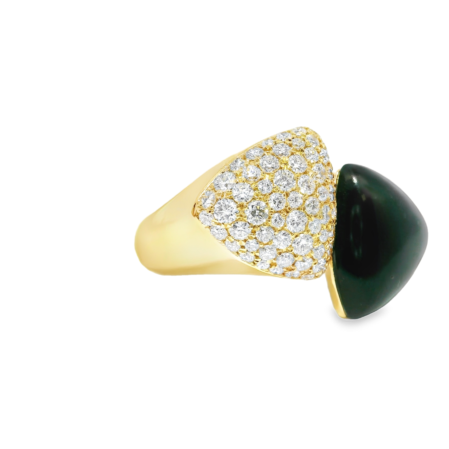 0.99ct Diamond Ring with Black Onyx 14k Yellow Gold
