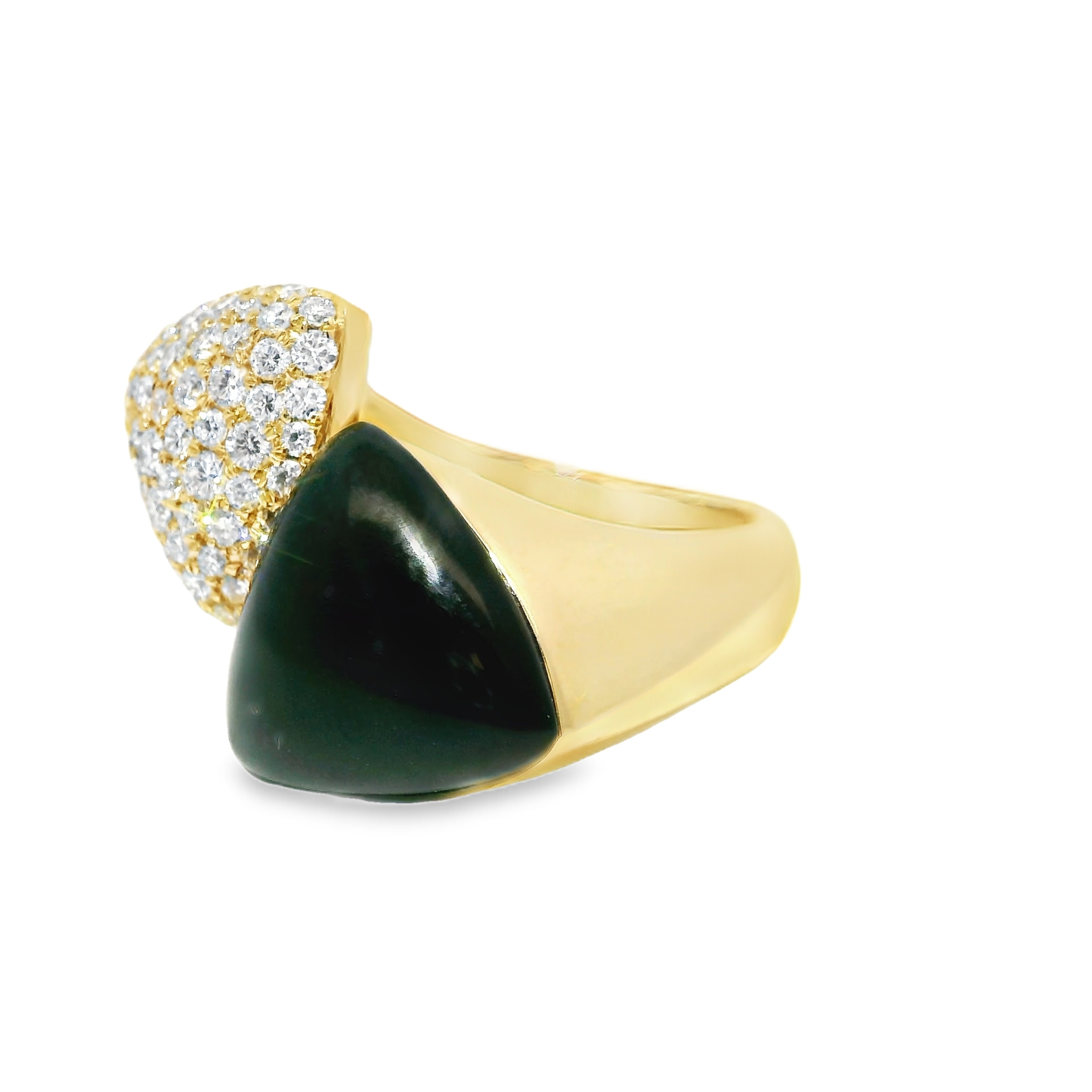 0.99ct Diamond Ring with Black Onyx 14k Yellow Gold
