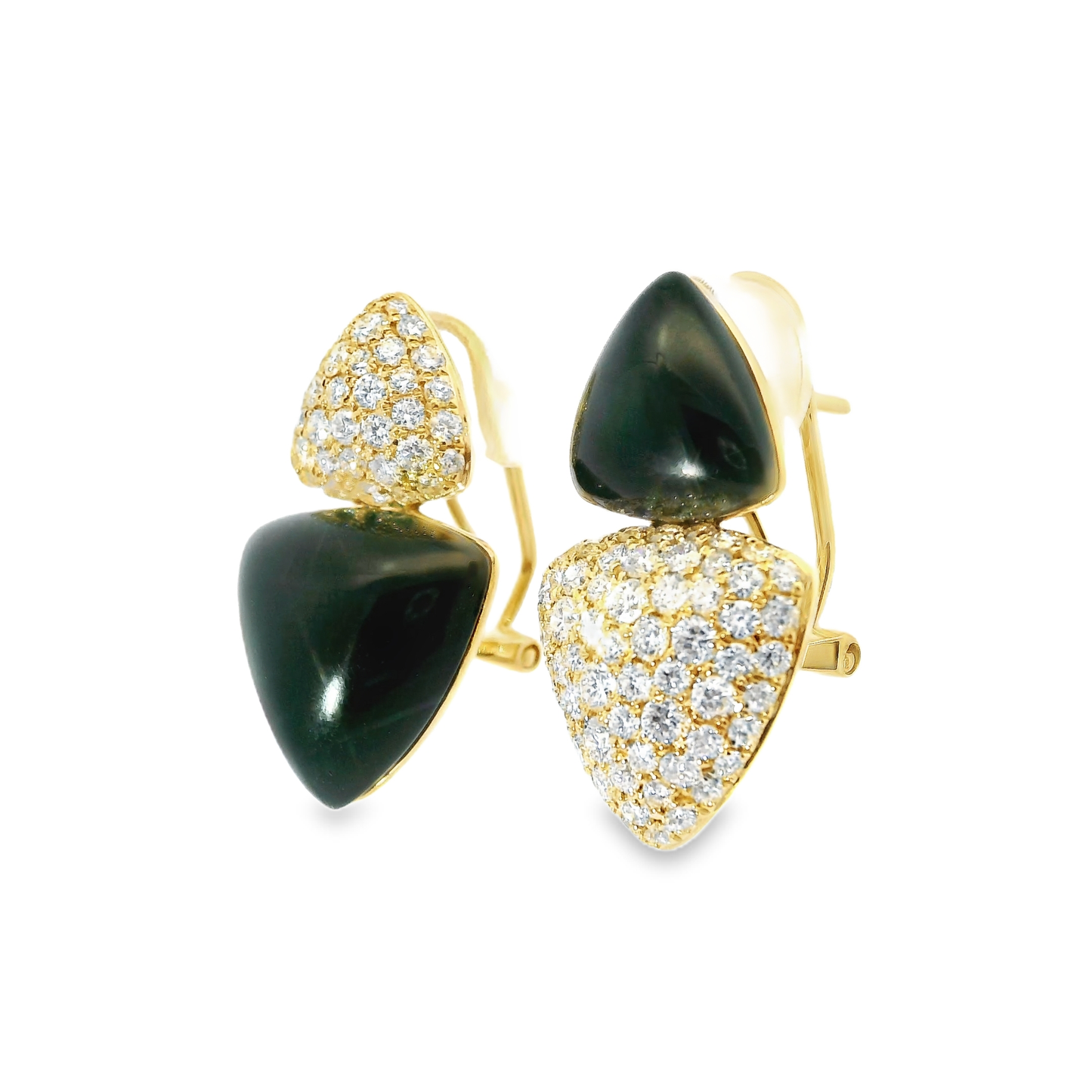 1.51CT Diamond Earring with Black Onyx 14k Yellow Gold